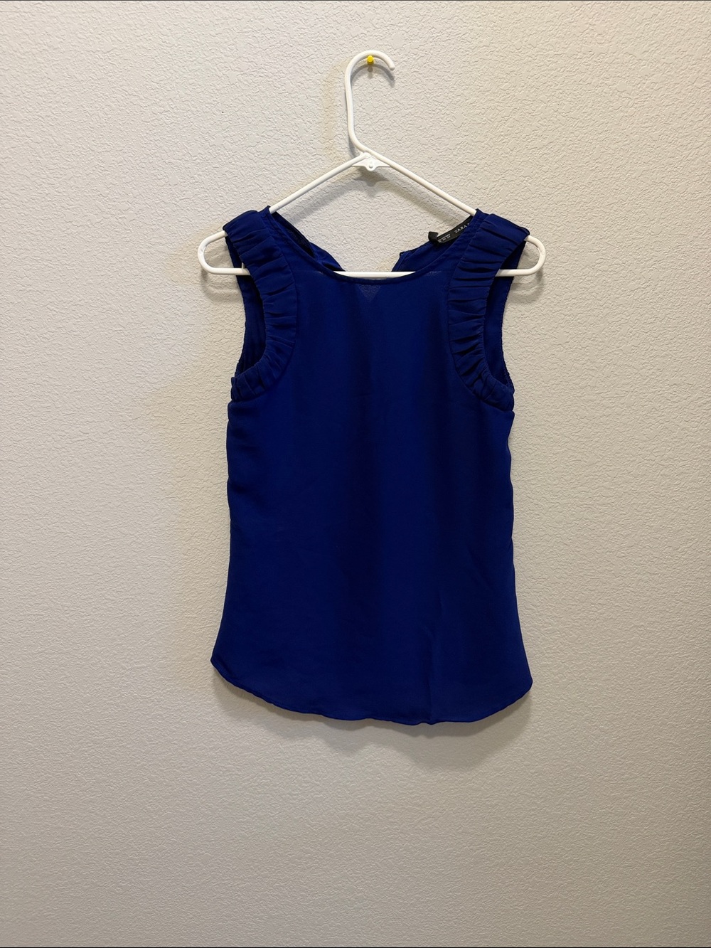 Zara Cobalt Blue Ruffle-Trim Sleeveless Camisole